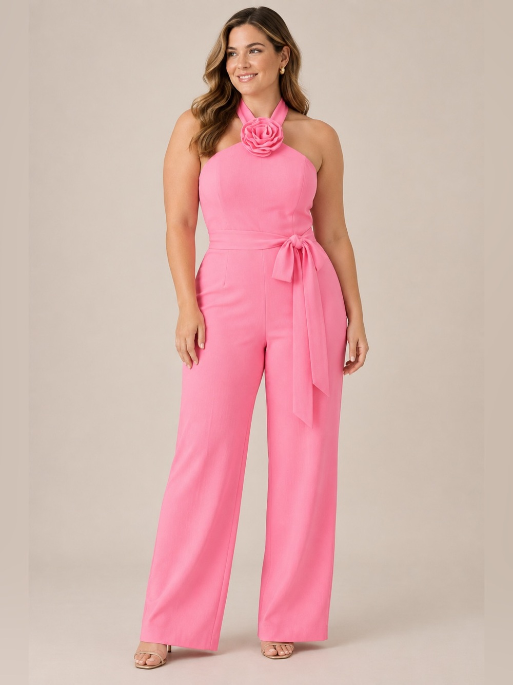 Lilly Pulitzer Connie Jumpsuit Women’s 14 Rousseau Pink Rosette Halter NWT